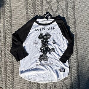 Neff Disney Black and White Minnie Mouse quarter Sleeve Tee